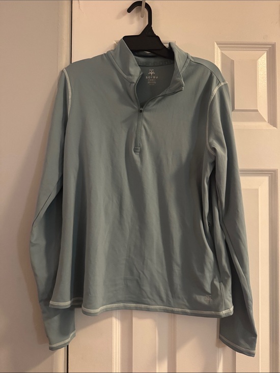 Soybu Tops - Soybu Light Blue Long-Sleeve Quarter-Zip Pullover